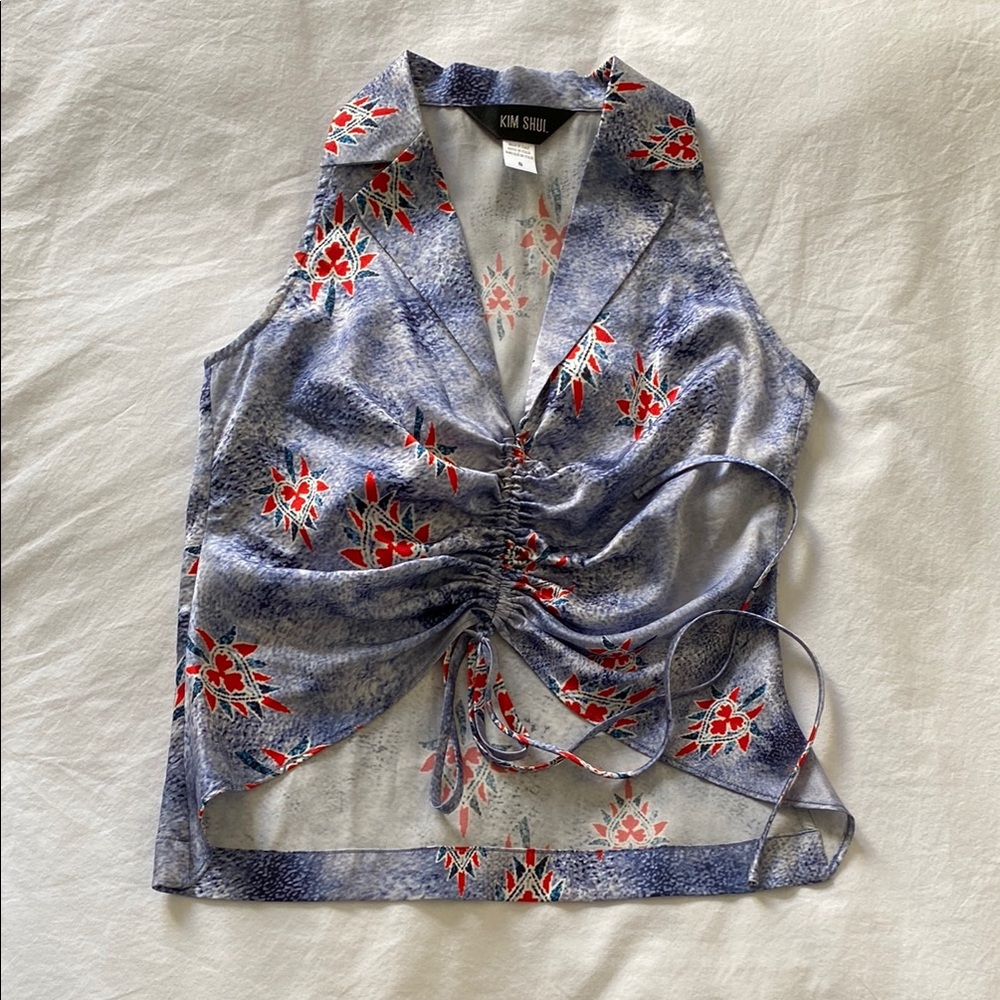 Kim Shui Blue Floral Women's Top